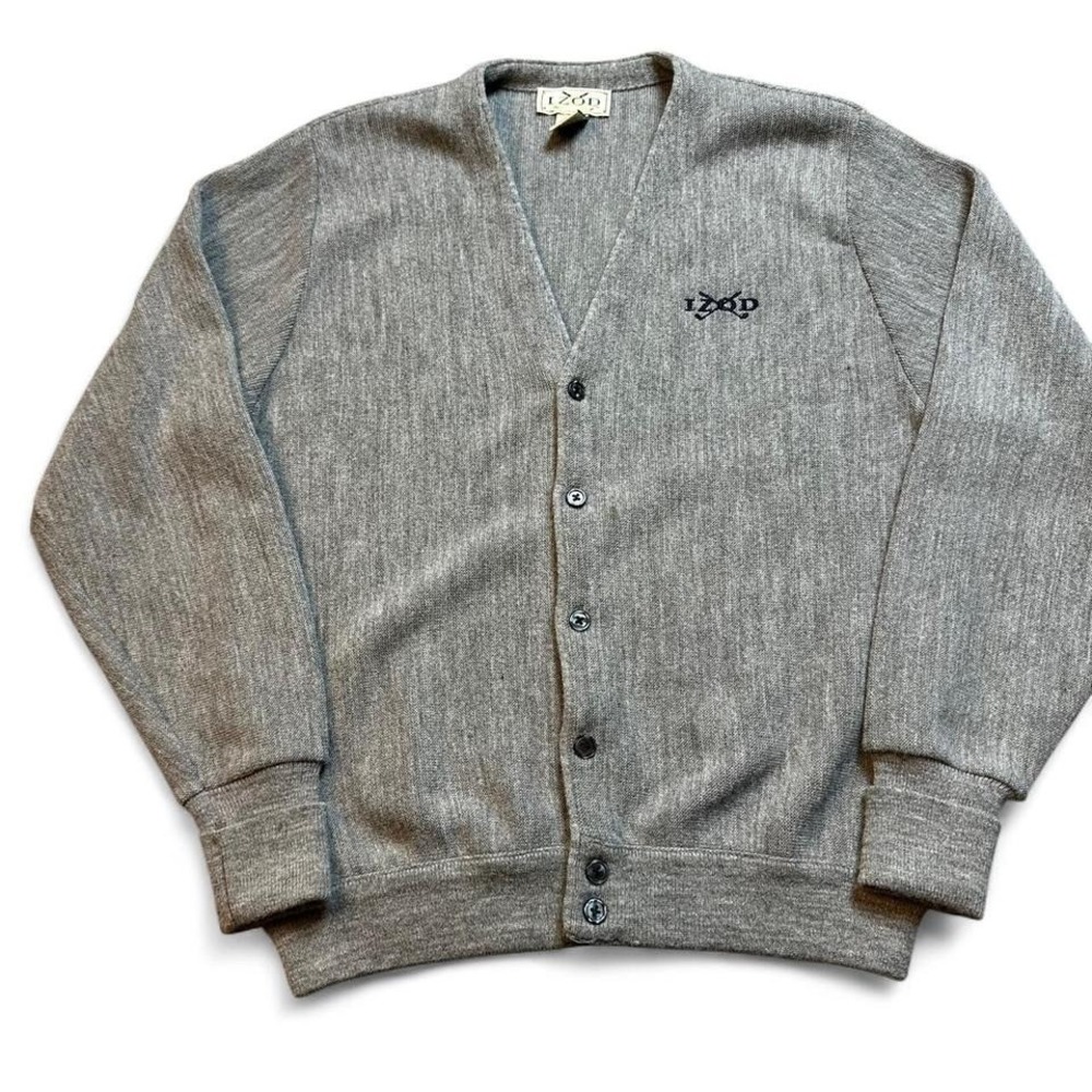 Vintage izod golf preppy academia‎ cardigan sweater size small READ